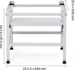 Wasmachine standaard, 48,5 x 25 inch, 590 lbs draagvermogen, dubbele kommen, verstelbare voeten, koolstofstaal voor wasmachine en droger — thumbnail 5