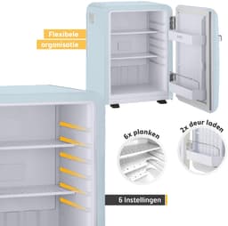 TZS First Austria Mini koelkast - Minibar - 40 liter - Vrijstaand - Volledig stil 22dB - Retro - Blauw — thumbnail 4