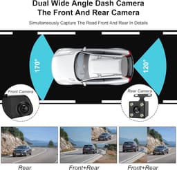 Dash Cam Spiegelcamera 1080P Full HD Voor en Achter met Dual Lens en Bewegingsdetectie — thumbnail 4