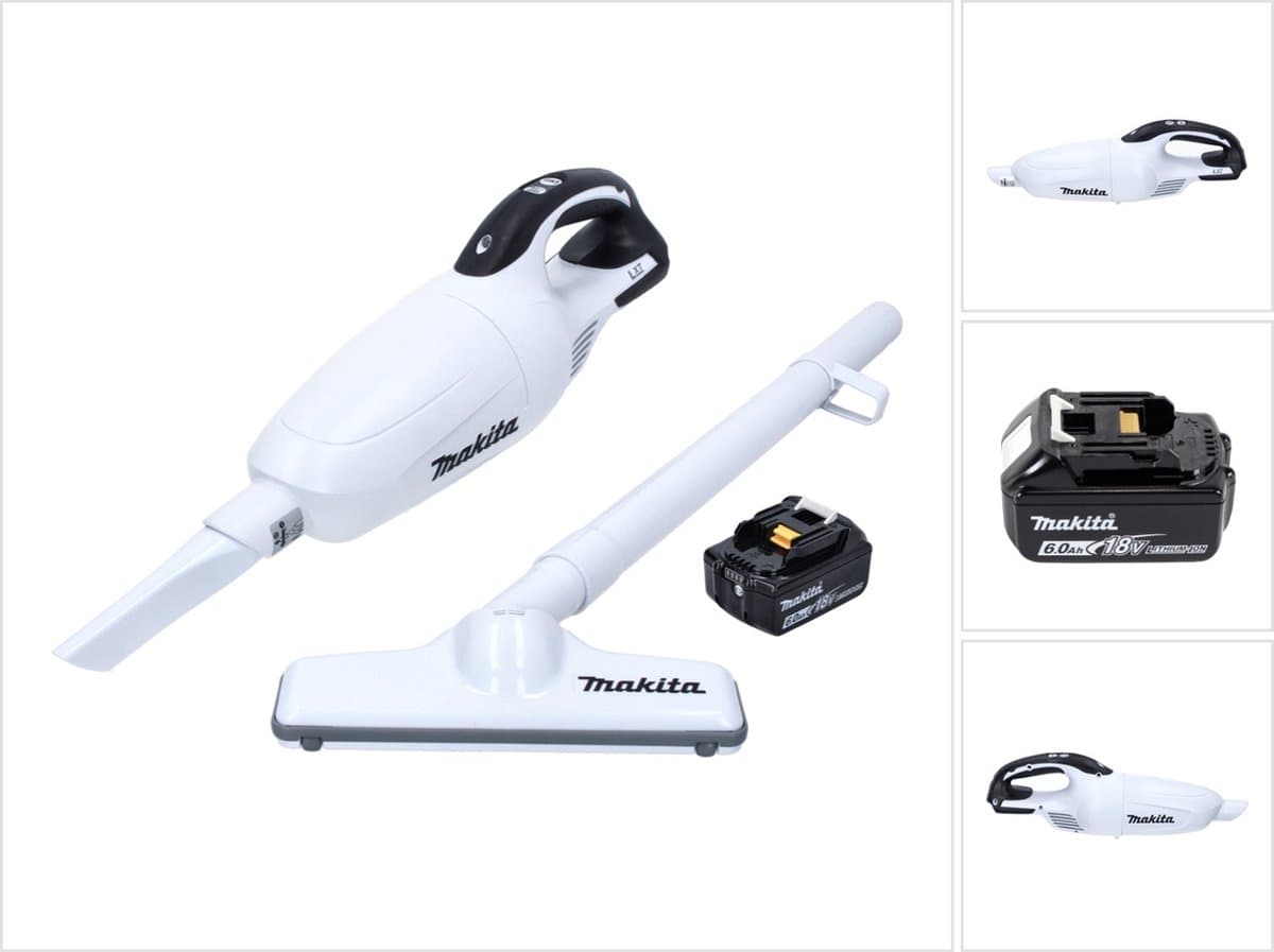 Makita DCL 181 FG1W Snoerloze stofzuiger 18 V Wit + 1x oplaadbare accu 6.0 Ah - zonder oplader — afbeelding 1