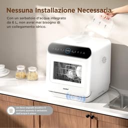 Compacte Vaatwasser - Aanrecht Vaatwasser - Snel Vaatwassen - Handmatige Watervulling - 3 Plaatsinstellingen - Wit — thumbnail 5
