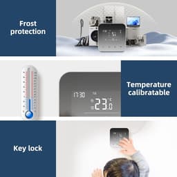 Slimme thermostaat - Digitale verwarmingscontroller - Energie besparen - 2-draads bekabeld - 86 x 86 x 20 CM - Grijs — thumbnail 3