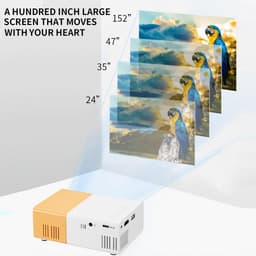 SnelShoppen - Ejoyous Mini-projector 1080p, 100 ANSI, 1000 lm, Draagbare Helderheidsprojector voor Thuisbioscoop, Slaapkamer, Feest, Camping, Kinderen — thumbnail 4