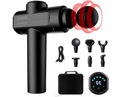Massagepistool - Spierherstel Tool - Spierontspanning Bevorderen - 30 Snelheden 6 Koppen - 650 gram - Zwart