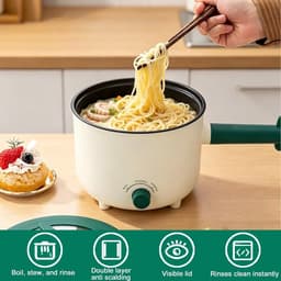 Multicooker - Zilver - 1,5 Liter - Roestvrijstalen Elektrische Kookpan met Antiaanbaklaag - Voor Thuis en Reizen — thumbnail 3