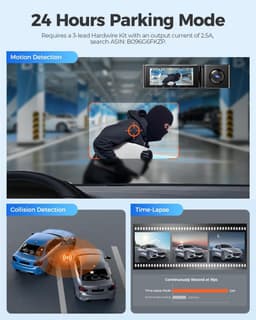 Dashcam voor auto - Zwart - 3,19 inch IPS-scherm - 4K/2,5K met GPS en WiFi - Voor en achter camera's — thumbnail 2