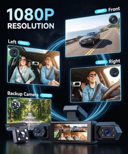 Dashcam voor auto - Zwart - 7 x 14 x 10 cm - 4 Camera's met 1080P Nachtzicht en 360 Graden Bewaking — thumbnail 4