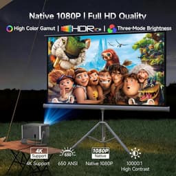 Videoprojector - 1080P - Geïntegreerde 4K tv-stick - Automatische focus en trapeziumcorrectie - Voor Thuisbioscoopgebruik — thumbnail 4
