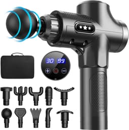 SnelShoppen - Massagepistool met 10 Koppen, 3500 tpm, 30 Snelheden, Antislip Handmassageapparaat, Type-C Oplaad, Diep Weefsel Voor Lichaamsontspanning — thumbnail 1