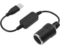 SnelShoppen - 5V USB naar 12V Auto Sigarettenaansteker Female Adapter - Ideaal voor Auto Oplader, Dashcam en Elektronische Apparaten