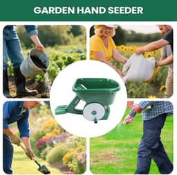 Hand Crank Seeder - Hand Spreader - Garden Onderhoud - 4-Level Density Adjustment - 3 Liter - Groen — thumbnail 5