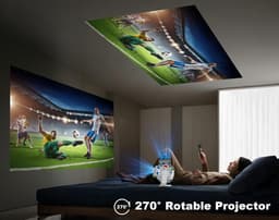 2026 Mini-projector, ondersteunt tot 8K en 290 ANSI-lumen, draagbare projector, automatische verticale keystone-correctie, 270° draaibaar, met Wi-Fi 6 en Bluetooth 5.4 — thumbnail 5