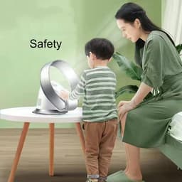 Bladeless Wandventilator - Stille Ventilator Muur - Frisse Lucht Creëren - 8 Snelheden Timer - 120 Graden Verstelbaar - Wit — thumbnail 3