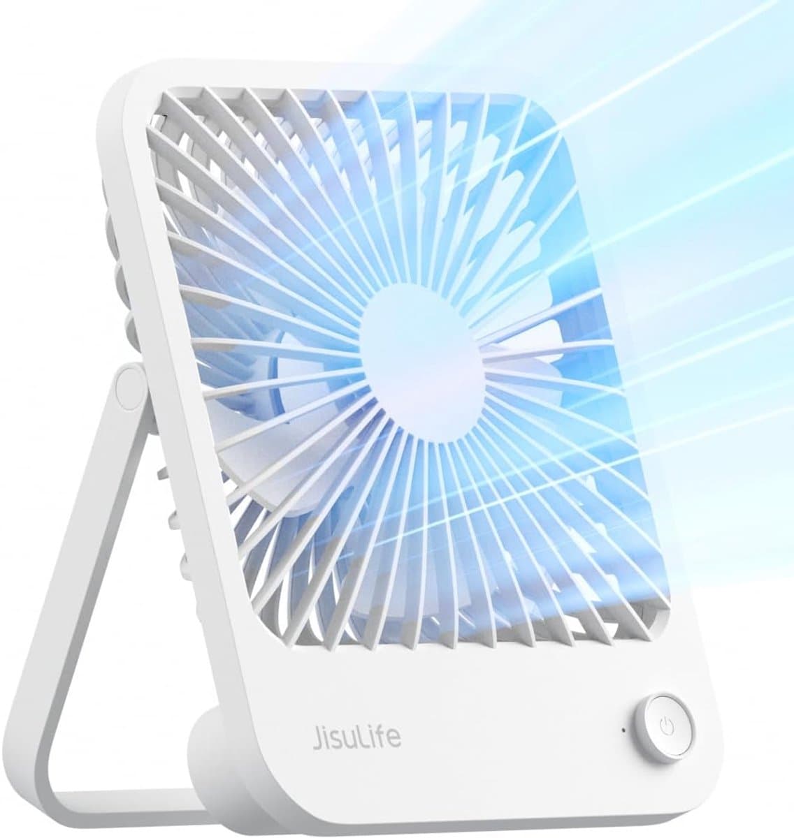 Tafelventilator stil USB oplaadbaar – Opvouwbare mini ventilator – 4 standen – Draagbaar wit — afbeelding 1