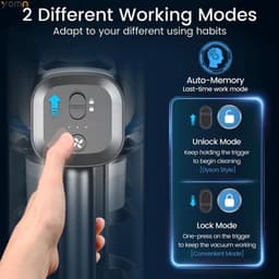 Draadloze Steelstofzuiger – Steelstofzuiger – Snoerloze Stofzuiger – Handstofzuiger – Accu Stofzuiger – 2500 mAh Batterij – 1,2 Liter Stofbak — thumbnail 4