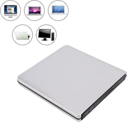 Externe Blu-ray Drive - Optische Drive CD DVD Brander - Films Kijken - Aluminium Behuizing - 14.7 cm - Zilver — thumbnail 3