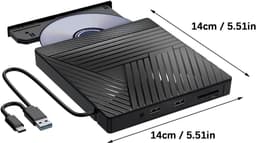 Externe Schijf Hub - Lezer Brander - Data Beheer - Multifunctionele Hub - 14x14x2cm - Zwart — thumbnail 5