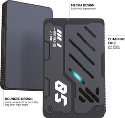 Externe SSD Harde Schijf - Draagbare Opslag - Snelle Bestandsback-ups - Aluminium Legering Behuizing - 2.5 inch - Grijs — thumbnail 4