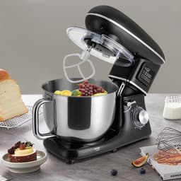 Keukenmachine - Handmixer - Thuis bakken - 6 snelheden - 6.2 liter kom - Zwart — thumbnail 3