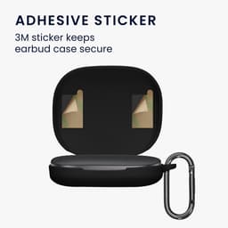 kwmobile cover voor oordopjes case - geschikt voor Shokz OpenFit Pro - Trendy beschermhoes draadloze oordopjes in zwart — thumbnail 4
