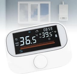 Draadloze Thermostaat - Slimme Bediening - Energie Besparen - App Bediening - LCD Display - Wit — thumbnail 4