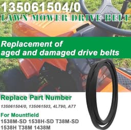 Grasmaaier Riem Vervanging - Onderdeelnummer 135061504/0 - Breedte 13 mm - Omtrek 1956 mm - Geschikt voor Mountfield 1538M-SD/T38M-SD - Zwart - Maaier Riem — thumbnail 4