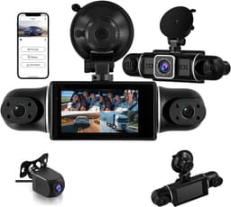 SnelShoppen - 360° 4-kanaals dashcam met 2K frontcamera, 1080P allround bewaking, parkeermodus, nachtzicht, wifi/app, G-sensor, loopopname en 3 inch I — thumbnail 1