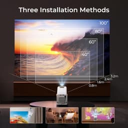 SnelShoppen - Mini Beamer 1080P met WiFi 6 en Bluetooth 5.4 - Gecertificeerd voor Netflix en Android 13 - Auto Keystone en 4K Ondersteuning - Ingebouw — thumbnail 4