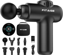 SnelShoppen - Mini Massage Gun, Stille Massageapparaat met 30 Snelheden, 12 Opzetstukken voor Diepe Weefselmassage, Spierherstel, Ontspanning, Voor Ru — thumbnail 1