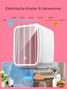 SP® Mini Koelkast - 5L Capaciteit - Minibar - Skincare Koelkast - Wit - 28cm x 19cm x 26cm — thumbnail 3