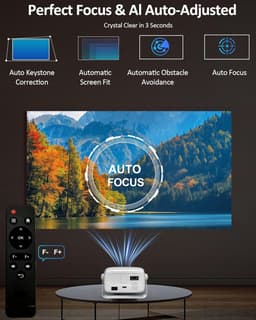 SnelShoppen - Mini-Beamer met Wifi en Bluetooth, 270° Rotatie, Geweven Stoffen Bekleding, Native 1080p Projector voor Thuis, Camping, Feest en Kindere — thumbnail 5