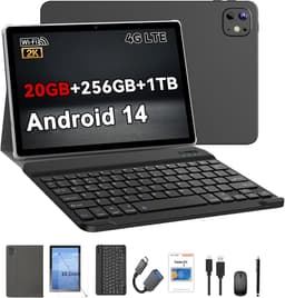 SnelShoppen - 10.1 Inch Android Tablet met 12GB RAM, 128GB Opslag, 5000mAh Batterij, 1280 x 800 Touchscreen, Bluetooth/WiFi, Inclusief Hoes, Toetsenbo — thumbnail 5