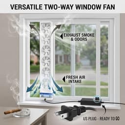 Verticale raamventilator - Schuifraam ventilator - Luchtcirculatie verbeteren - Stille werking onder 35 dB - 47-189 cm - Zwart — thumbnail 3