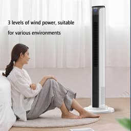 Bladeloze Torenventilator - Stille Ventilator - Zomerse Koelte - Met Afstandsbediening - 110 cm Hoog - Wit — thumbnail 2