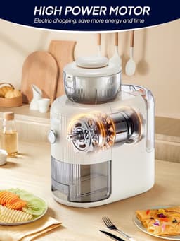 Elektrische Rasp - Keukenmachine Hakker - Maaltijden Bereiden - 6 Snelwissel Messen - 1.8L Container - Beige — thumbnail 3