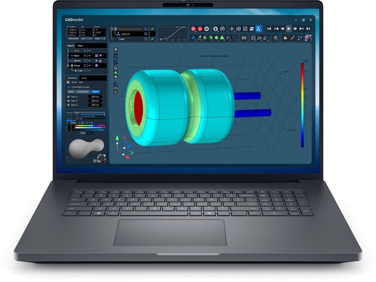 DELL Pro Max 18 Plus MB18250 Intel Core Ultra 7 265HX Mobiel werkstation 45,7 cm (18") Quad HD+ 32 GB DDR5-SDRAM 1 TB SSD NVIDIA RTX PRO 3000 Blackwell Wi-Fi 7 (802.11be) Windows 11 Pro Zwart US International — afbeelding 1