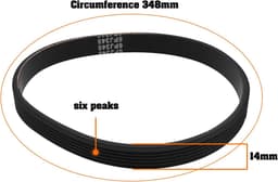 Grasmaaier rubberen aandrijfriem 348mm - 14mm breed - slijtvast en flexibel - vervangingsonderdeel voor tuingereedschap - ShopVlot — thumbnail 3