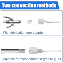 7-delige set vetspuitaccessoires, inclusief 3 vetspuitmonden, 1 naalddispenser, rubberen afdichtingsnippel, rechte spuitmond, 1 gebogen naald voor kleine en gesloten ruimtes — thumbnail 5