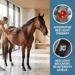 Massagepistool Paard - Halo Stimulator - Spierverzorging Paard - 8 Massagekoppen - 338 x 14 x 19 cm - Grijs — thumbnail 4
