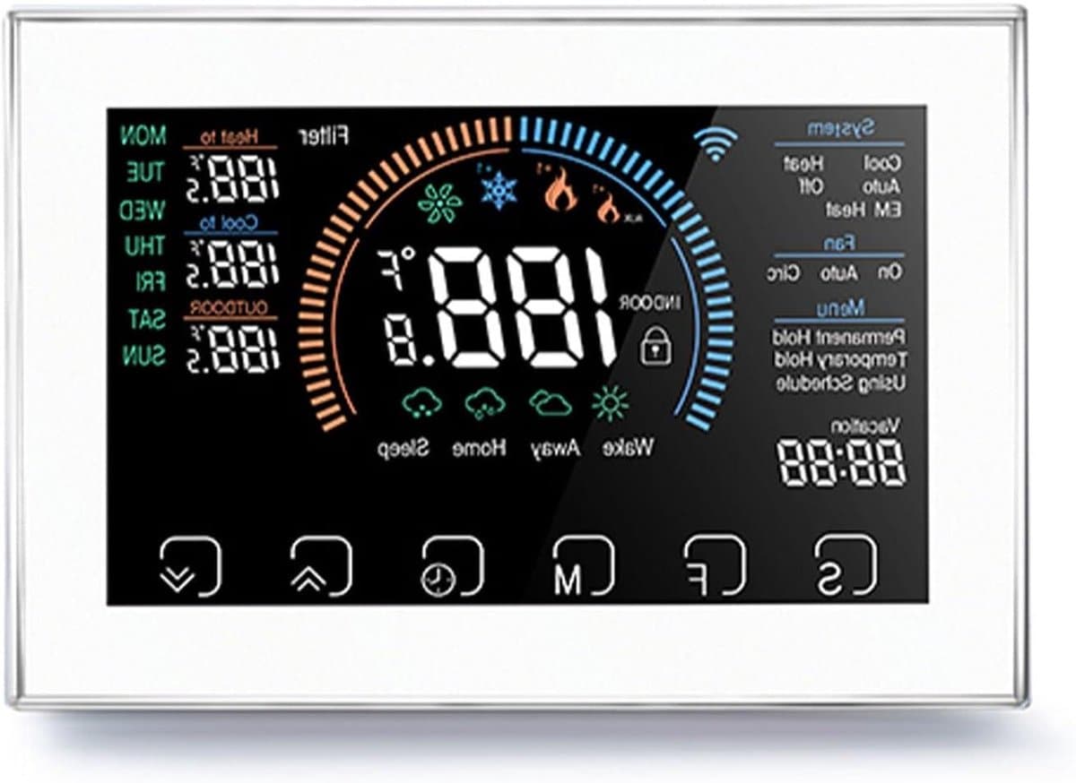 Slimme Thermostaat - App Bediening - Energie Besparen - LCD Touchscreen - Programmeerbaar - Wit — afbeelding 1