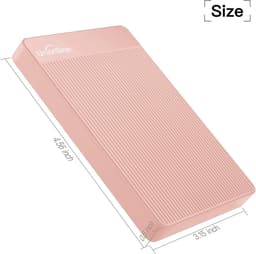 Externe Harde Schijf 500 GB - USB 3.0 HDD - Ultra Slim, Stil en Draagbaar - Plug & Play - Roze — thumbnail 4