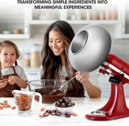 Snack Coater - Chocolade Coater - Snoep Maken - Compatibel met KitchenAid - 3 kg Capaciteit - Zilver — thumbnail 3