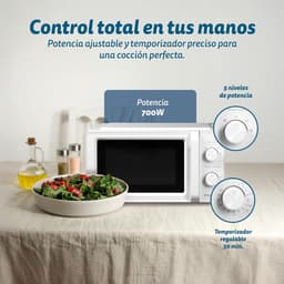 Magnetron - Keukenapparaat - Eten Opwarmen - 5 standen - 20 liter - Wit — thumbnail 2