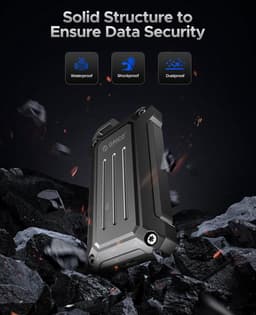 Externe SSD - Draagbare Opslag - Snelle Data Transfer - Aluminium Behuizing - 2 TB - Zilver — thumbnail 3
