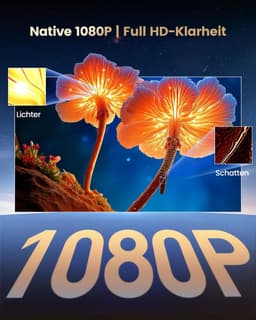 Mini Beamer Full HD 1080P - Smart Beamer met Netflix - 4K Ondersteuning - WiFi 6 - Bluetooth 5.2 - Draagbare Projector - Dolby Audio - Automatische Keystone - Elektrische Focus - HDMI ARC - Home Cinema Beamer — thumbnail 3