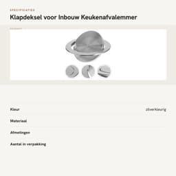 Klapdeksel Inbouwdesign - Afvalemmer - Roestvrij Staal - Compact - Geschikt voor Thuis/Kantoor - Afmetingen 16,5 x 16,5 x 3,3 cm - Afvalbakdeksel — thumbnail 4