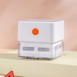 Bureau Stofzuiger - Compacte Reiniger - Bureau Schoonmaken - Draadloos Werken - 7 cm Hoog - Wit — thumbnail 3