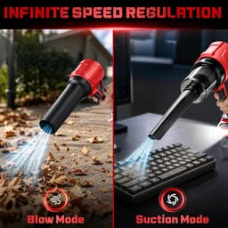 Battery Blower & Handheld Vacuum Cleaner 2-in-1 Compatible with Milwaukee 18V Battery (without Battery), Brushless - ShopVlot — thumbnail 3