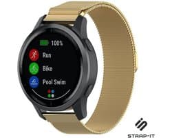 Strap-it Smartwatch bandje Milanees - geschikt voor Garmin vivoactive 4 45mm / Garmin Venu 2 - goud