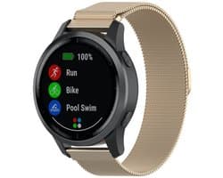 Strap-it Smartwatch bandje Milanees - geschikt voor Garmin vivoactive 4 45mm / Garmin Venu 2 - champagne goud